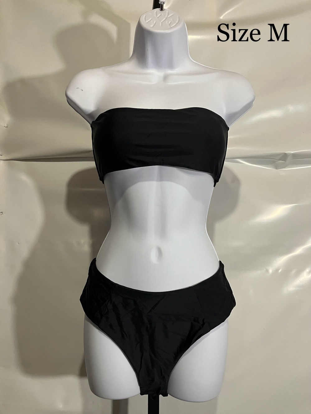 Women’s Black Bandeau Two-Piece Bikini Size Medium
